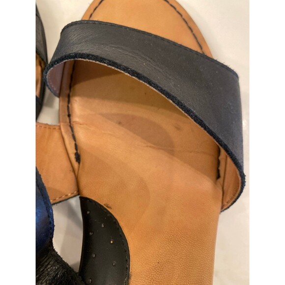 B.O.C Sandals Sz 8 M Navy Blue Arch Support Dressy Casual Block Heel 2.5” Shoes - Picture 9 of 12